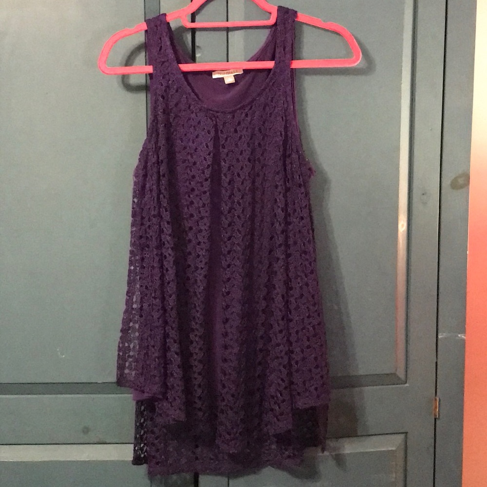 Roz & Ali purple flowy top